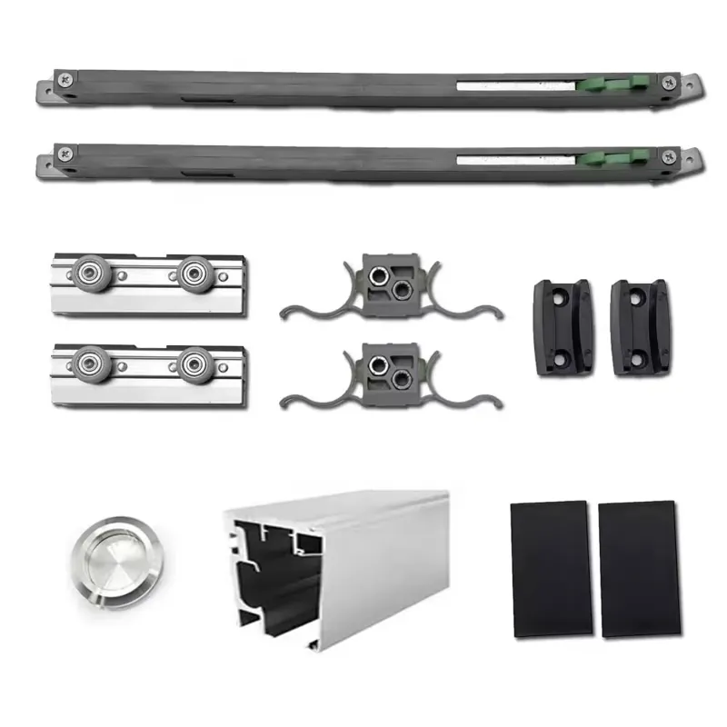 Trọn bộ ray, bánh xe, chặn cửa
