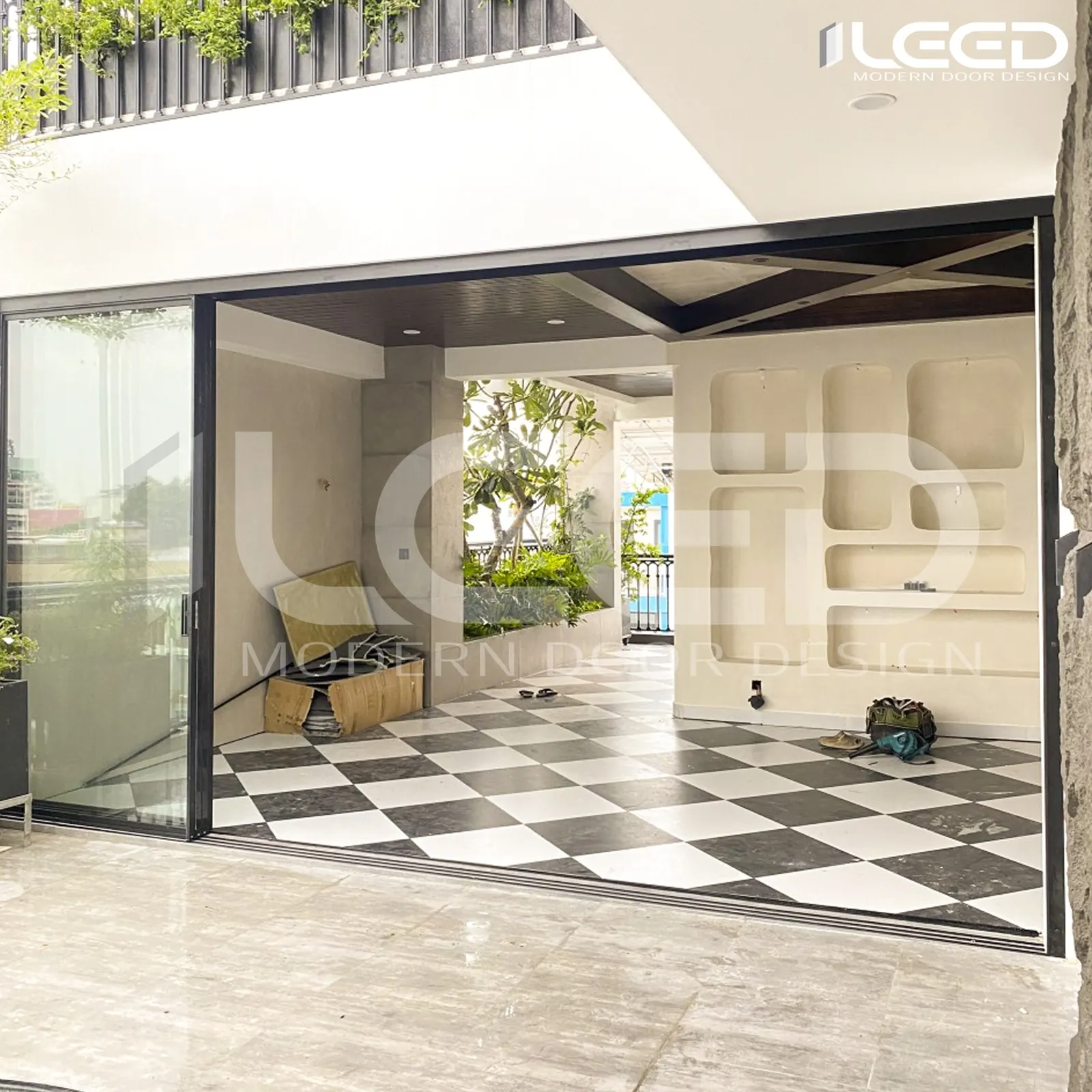 Cửa lùa Slim – Sân thượng – cửa lùa kính khổ lớn